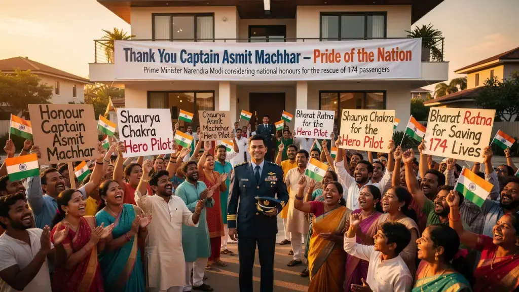 Crowds Honour Pilot Captain Asmit Machhar Over Rescue of 174 Passengers